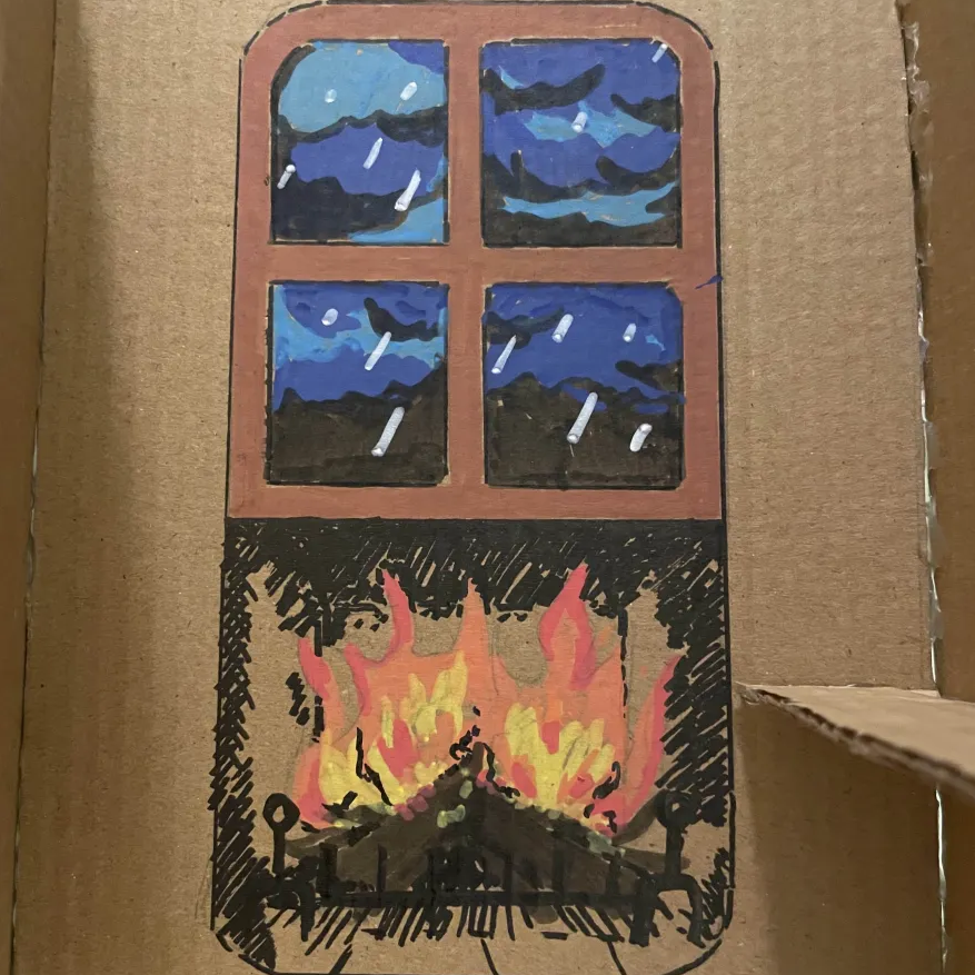The illustration for our screen mockup in our initial cardboard prototype.